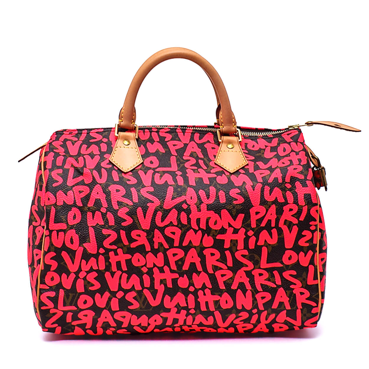 Louis Vuitton-Stephen Sprouse Pink Monogram Graffiti Coated Canvas Speedy 30